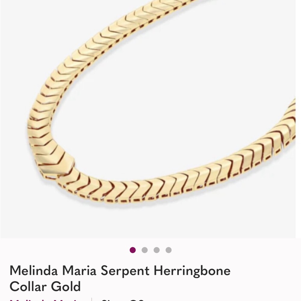 Melinda Maria Serpent Herringbone Necklace in Gold 16”